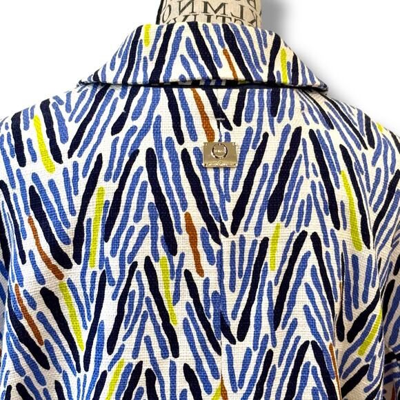 Marina Rinaldi Size 18 (27) Multicolor 100% Cotton Canvas Mid Length Jacket - Picture 4 of 7